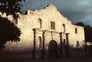 The Alamo at dusk